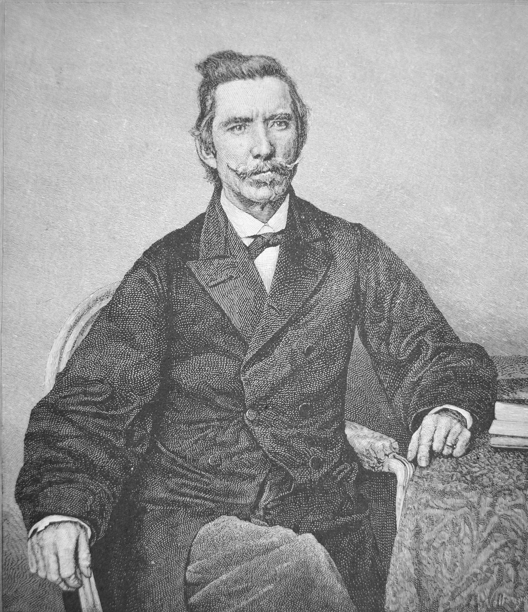 Portrait of Rear Admiral Semmes (1809-77), captain of Confederate raider Alabama (litho) بواسطة المدرسة الأمريكية