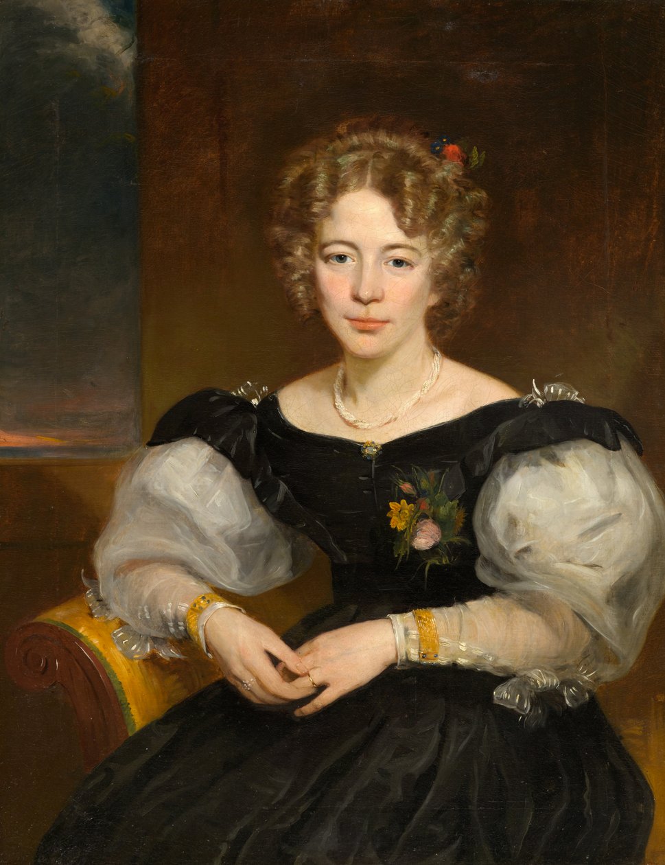 صورة لسيدة ، حوالي 1825-1835 (زيت على قماش) بواسطة المدرسة الأمريكية