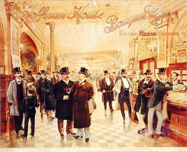 إعلان ملصق "The Hoffman House Bouquet Cigar" (لون ليثو) بواسطة المدرسة الأمريكية