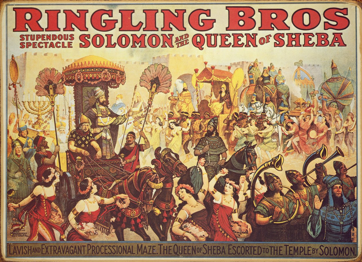 إعلان ملصق عن "Ringling Bros." السيرك ، حوالي 1900 (ليثو ملون) بواسطة المدرسة الأمريكية