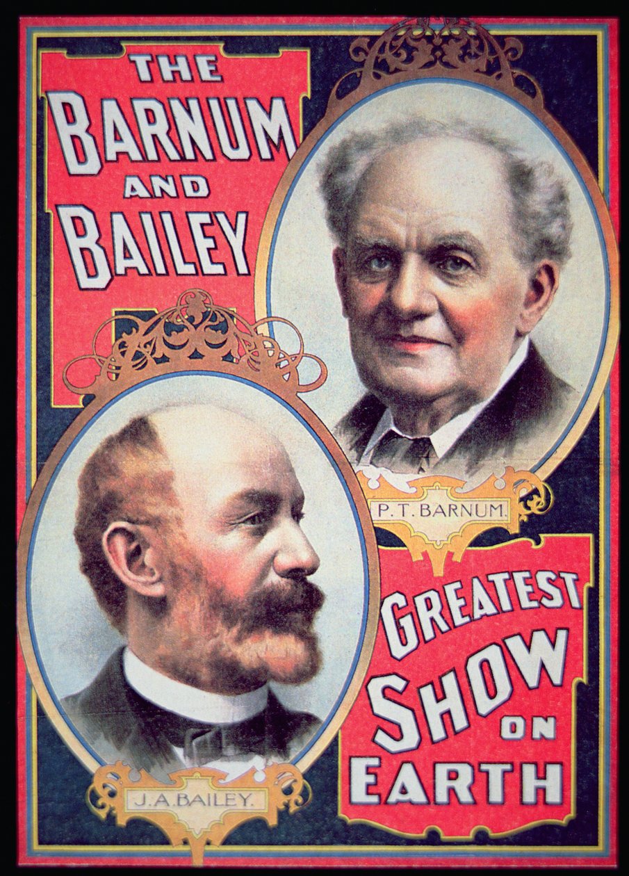 إعلان ملصق عن "The Barnum & Bailey Greatest Show on Earth" بواسطة المدرسة الأمريكية