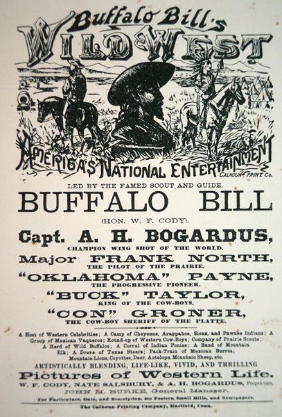 ملصق لـ Buffalo Bill's (1846-1917) Wild West Show بواسطة المدرسة الأمريكية