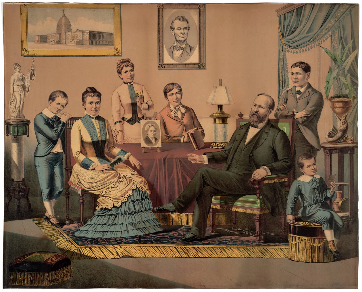 الرئيس غارفيلد والأسرة ، حانة. 1882 بواسطة المدرسة الأمريكية