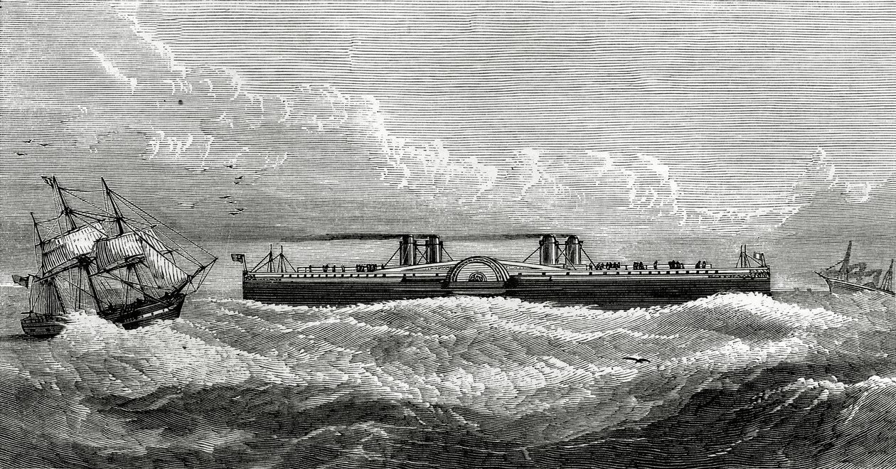 عبارة عن سفينة بخارية مقترحة بين دوفر وكاليه ، رسم توضيحي من Appletons Journal ، 4 مايو 1872 بواسطة المدرسة الأمريكية