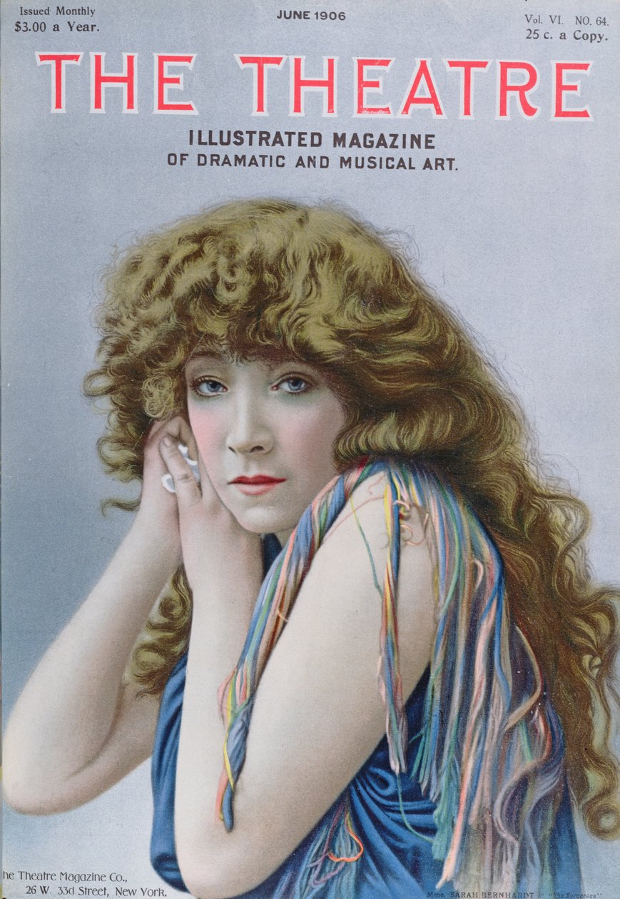 سارة برنهاردت في دور الساحرة ، مسرحية من Sardou ، تغطية غير مشروعة من مجلة المسرح ، يونيو 1906 بواسطة المدرسة الأمريكية
