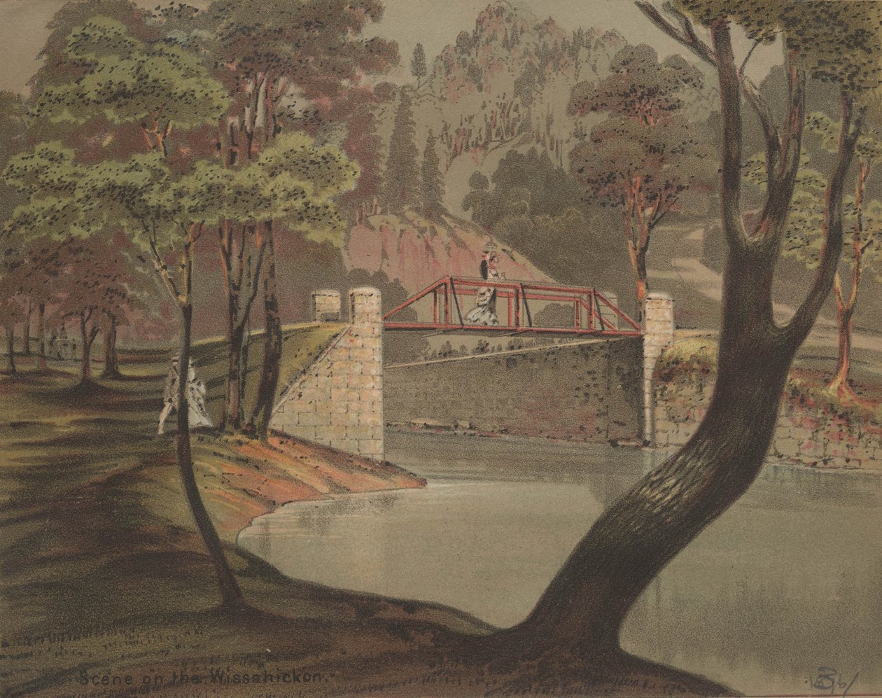 مشهد على Wissahickon ، c.1880 بواسطة المدرسة الأمريكية