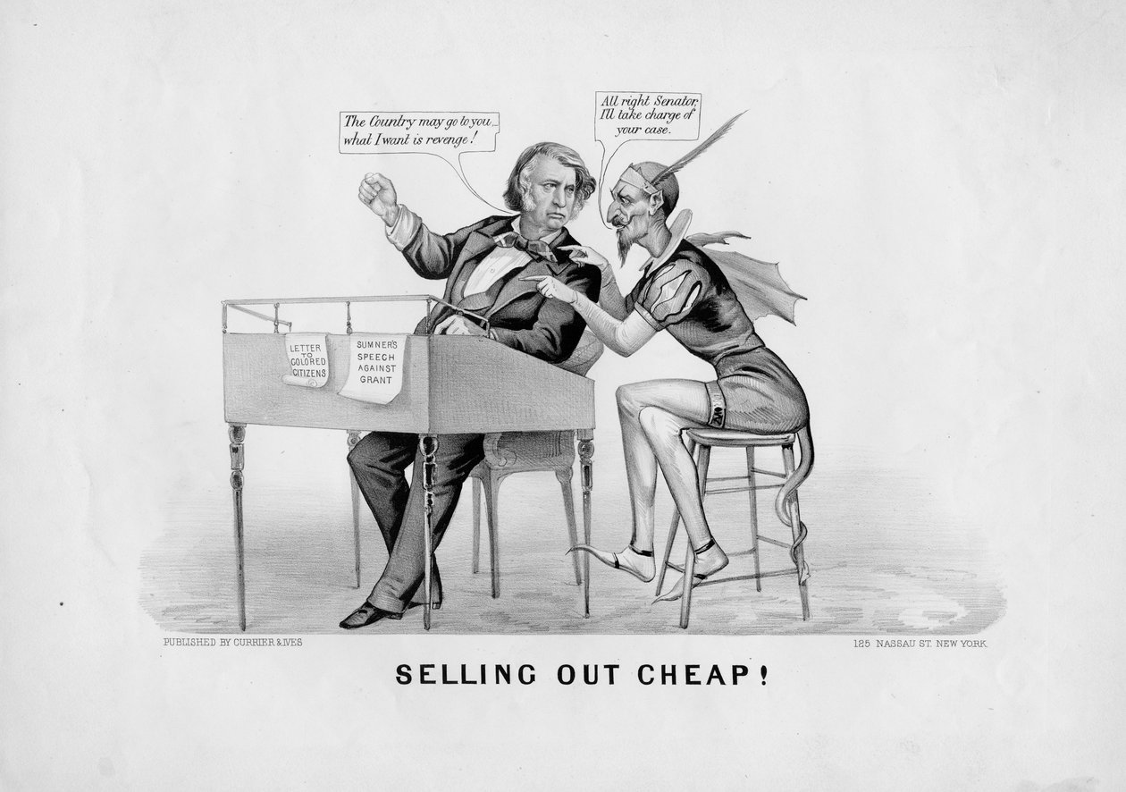بيع رخيص! ، نشرته Currier & Ives ، New York ، c.1870 بواسطة المدرسة الأمريكية