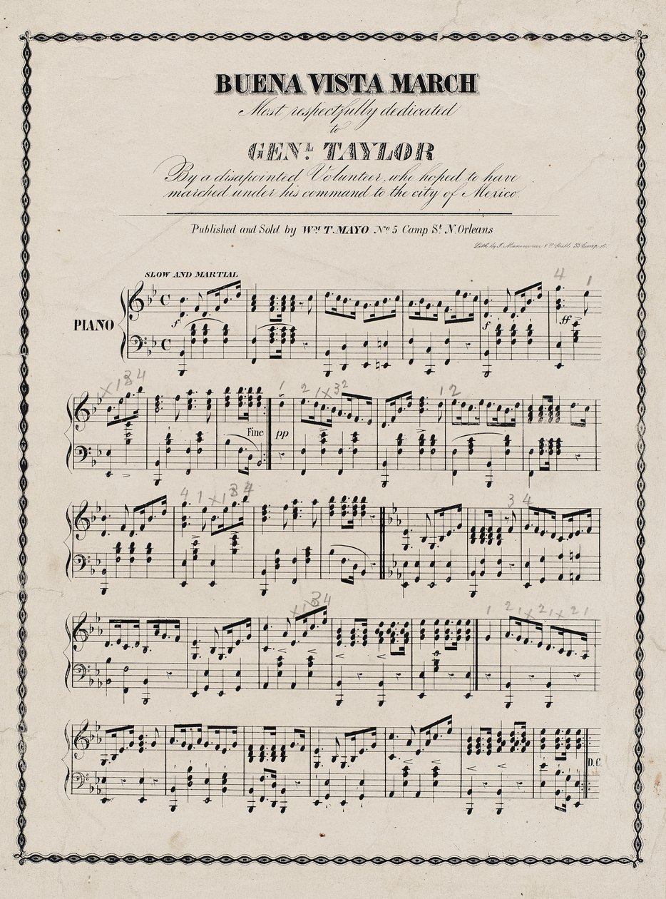 Sheet Music, Buena Vista March بواسطة المدرسة الأمريكية