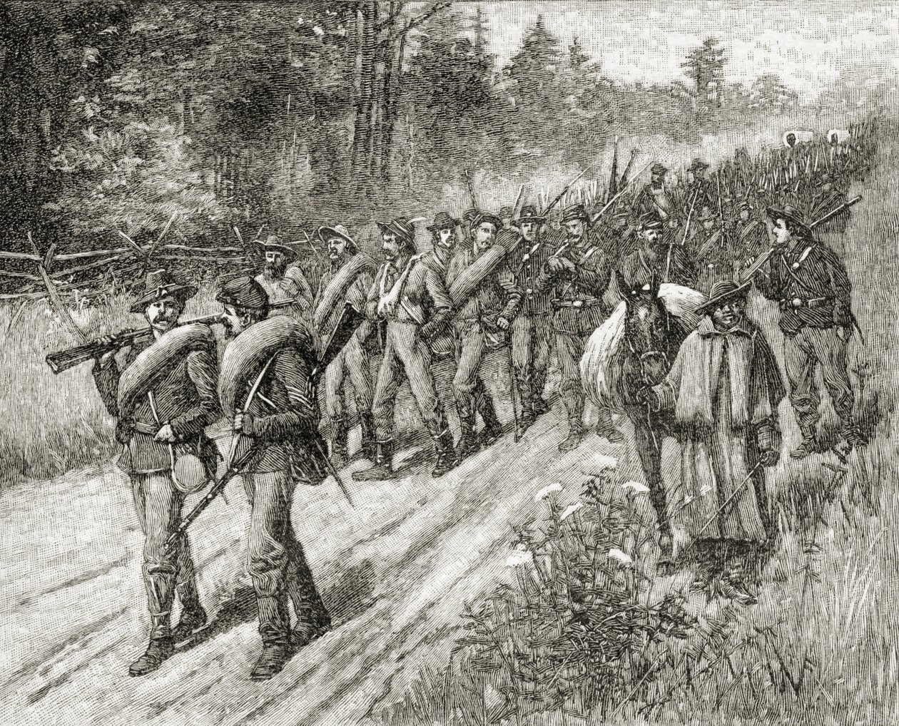 جيش شيرمان في المسيرة إلى البحر في عام 1865 ، من "تاريخ موجز للولايات المتحدة" ، نشرته شركة AS Barnes und Co. في عام 1885 بواسطة المدرسة الأمريكية