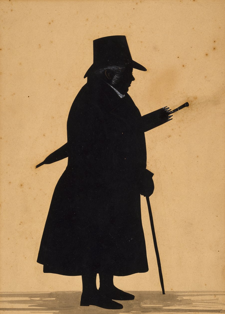 Silhouette, c. 1830 (paper, maple frame) بواسطة المدرسة الأمريكية
