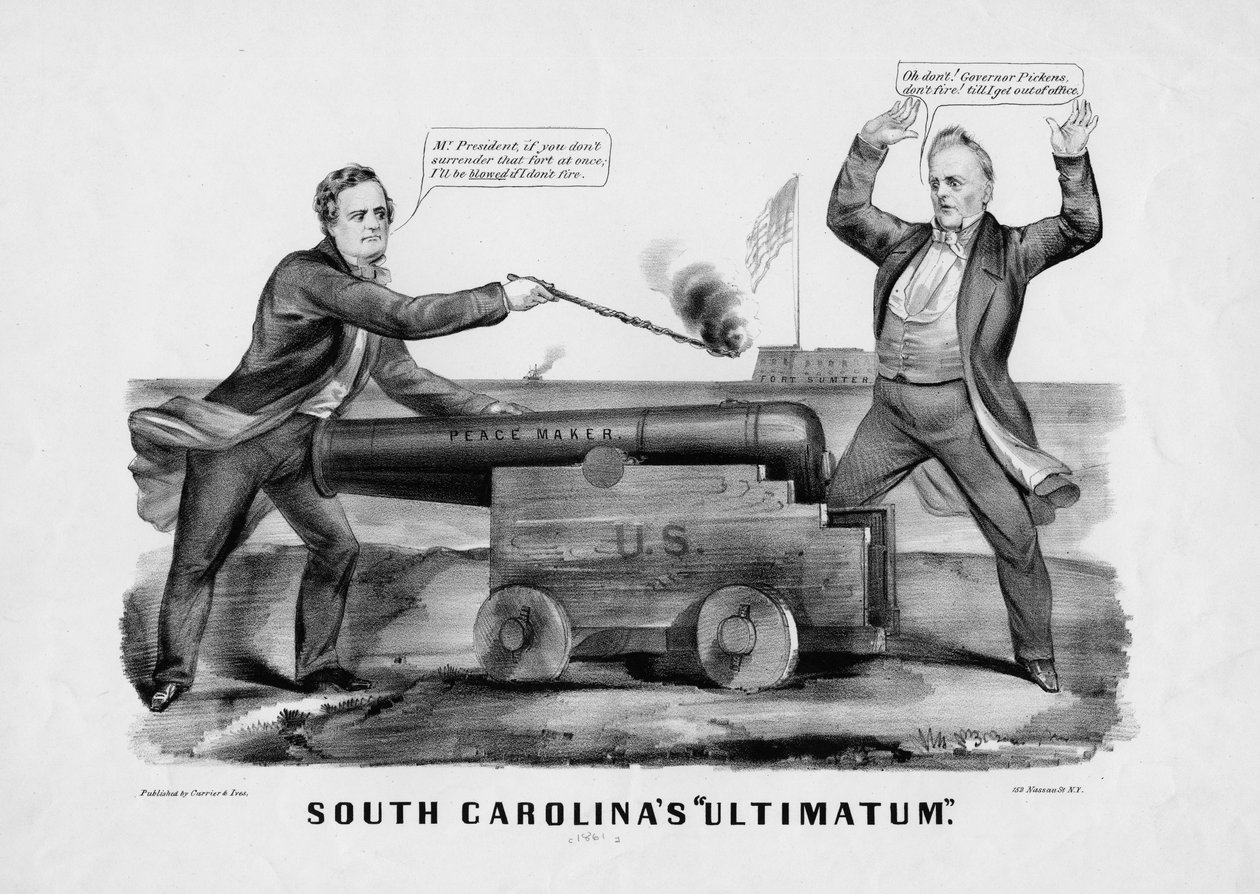 South Carolinas Ultimatum ، نشرته Currer & Ives ، نيويورك ، c.1860 بواسطة المدرسة الأمريكية