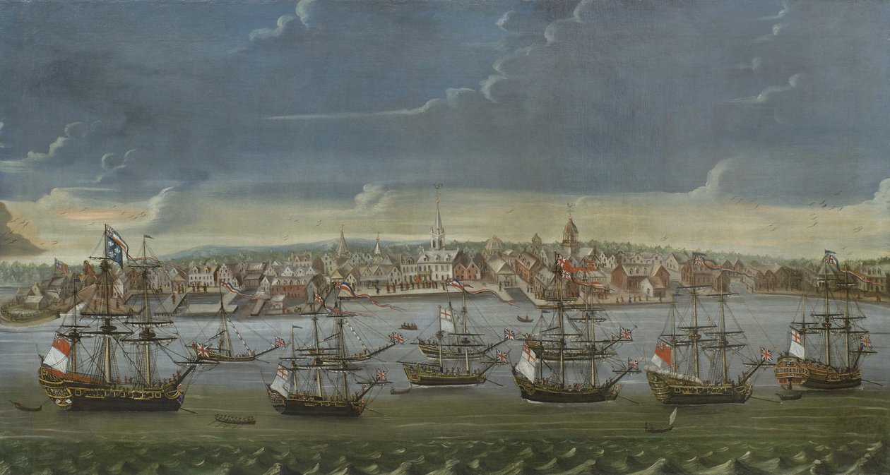 المرتقب الجنوبي الشرقي لمدينة نيويورك ، c.1756-7 بواسطة المدرسة الأمريكية