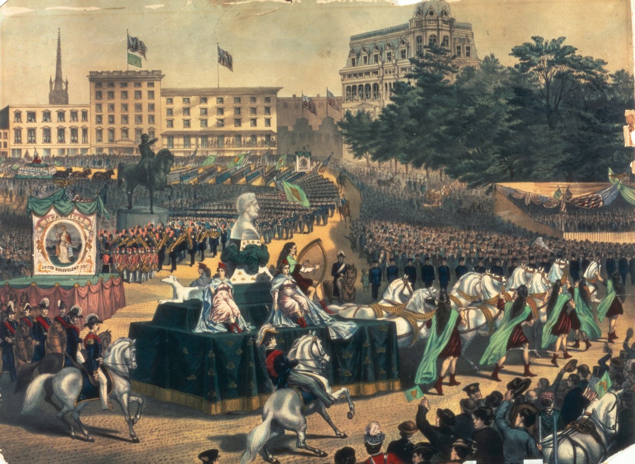 موكب القديس باتريك في أمريكا ، يونيون سكوير ، 1870 بواسطة المدرسة الأمريكية