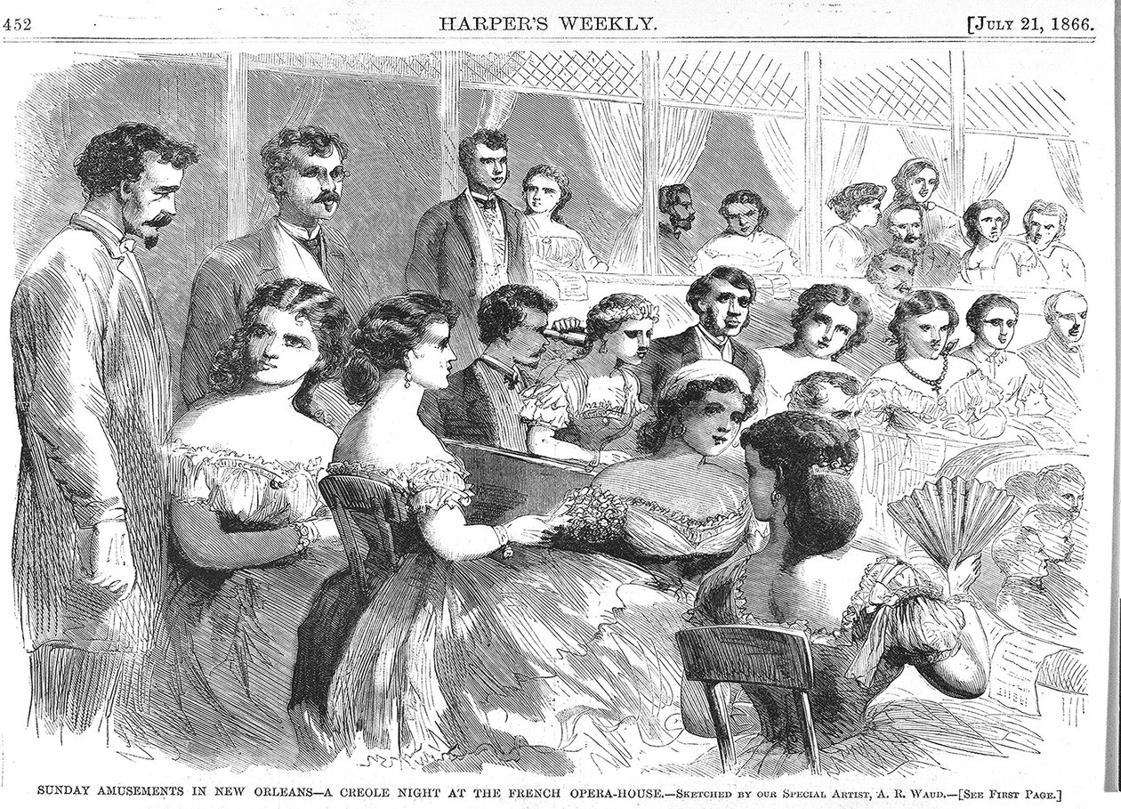 أمسيات يوم الأحد في نيو أورلينز ، ليلة الكريول في دار الأوبرا الفرنسية ، 1866 بواسطة المدرسة الأمريكية