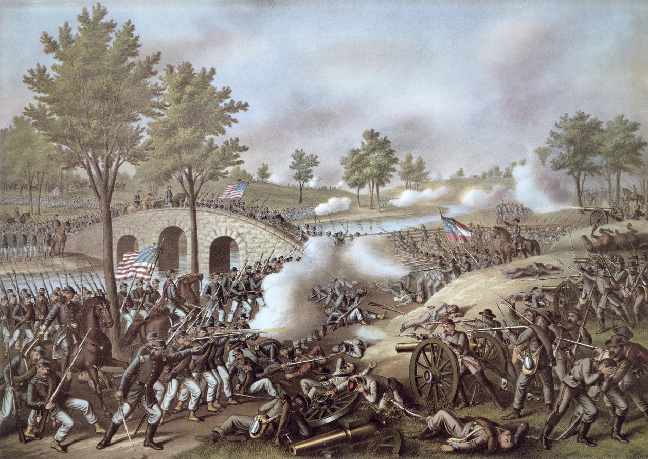 The Battle of Antietam بواسطة المدرسة الأمريكية