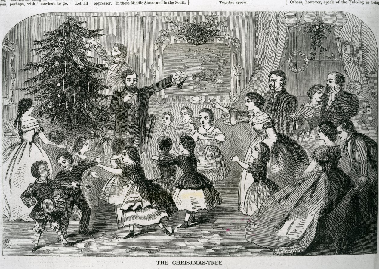 شجرة عيد الميلاد ، صورة توضيحية من "هاربر ويكلي" ، 1870 بواسطة المدرسة الأمريكية