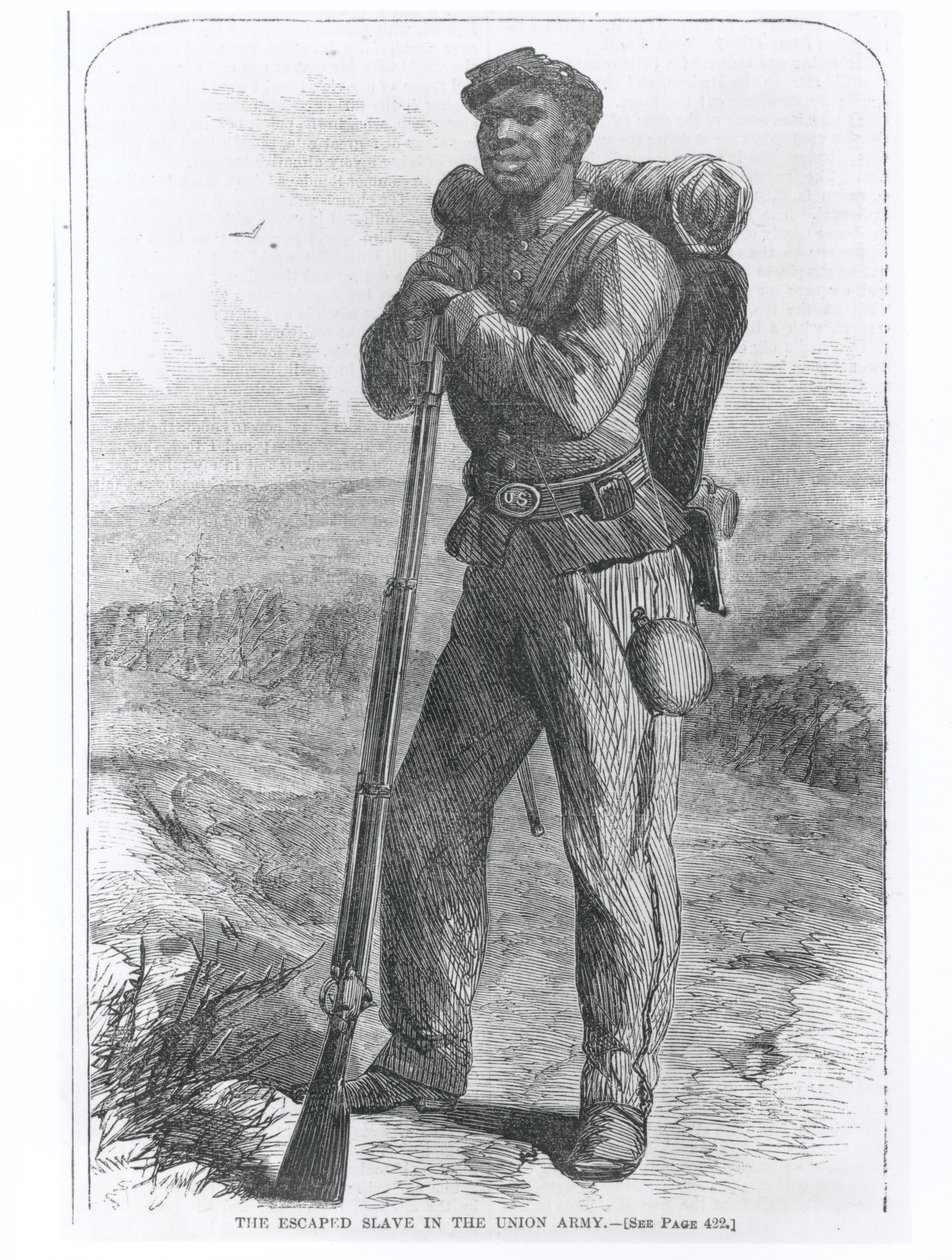 العبد الهارب في جيش الاتحاد ، من Harper's Weekly بواسطة المدرسة الأمريكية