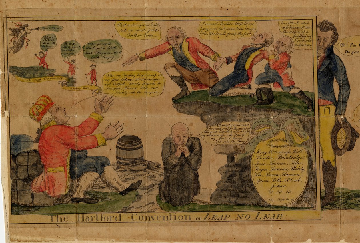 اتفاقية هارتفورد ، أو Leap no Leap ، 1815 (نقش يدوي) بواسطة المدرسة الأمريكية