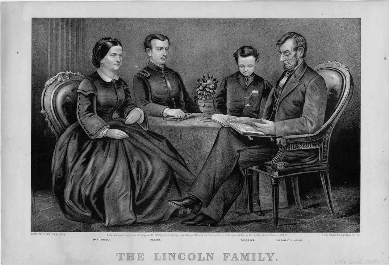 عائلة لينكولن ، حانة. بواسطة Currier & Ives ، 1867 بواسطة المدرسة الأمريكية