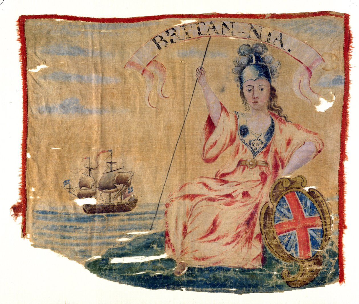 علم Louisbourg Britannia ، 1745 (قطن) بواسطة المدرسة الأمريكية