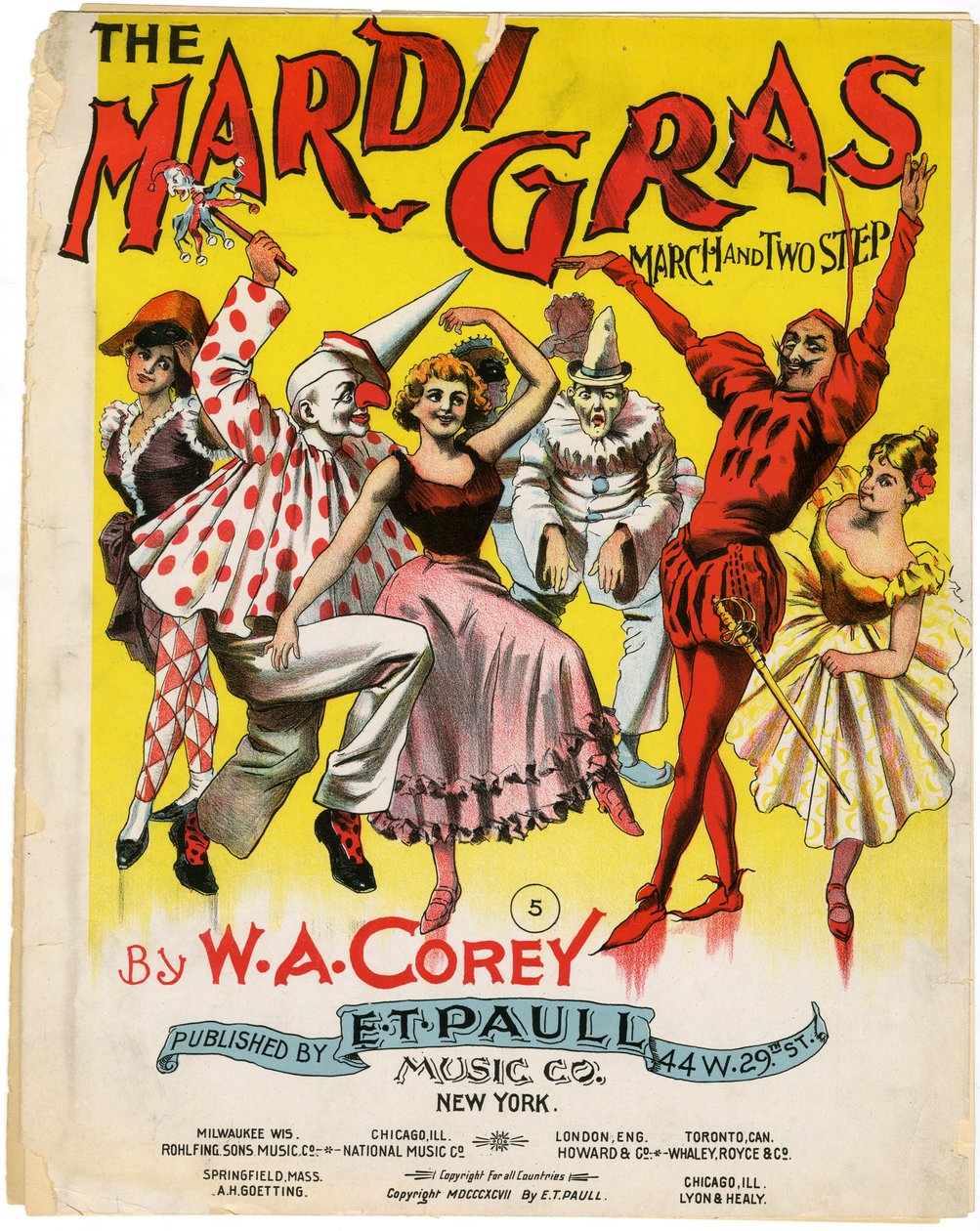 The Mardi Gras March and Two Step [غلاف الموسيقى] ، 1897 بواسطة المدرسة الأمريكية