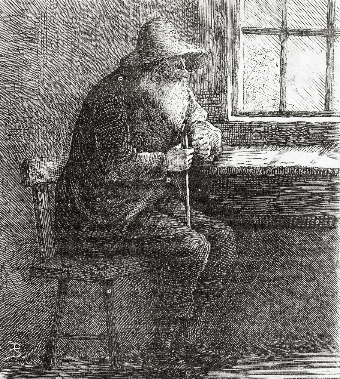 البطريرك ، رسم توضيحي لقصة مميزة ، مجتمع المنبوذين ، من Appletons Journal ، 23 مارس 1872 بواسطة المدرسة الأمريكية