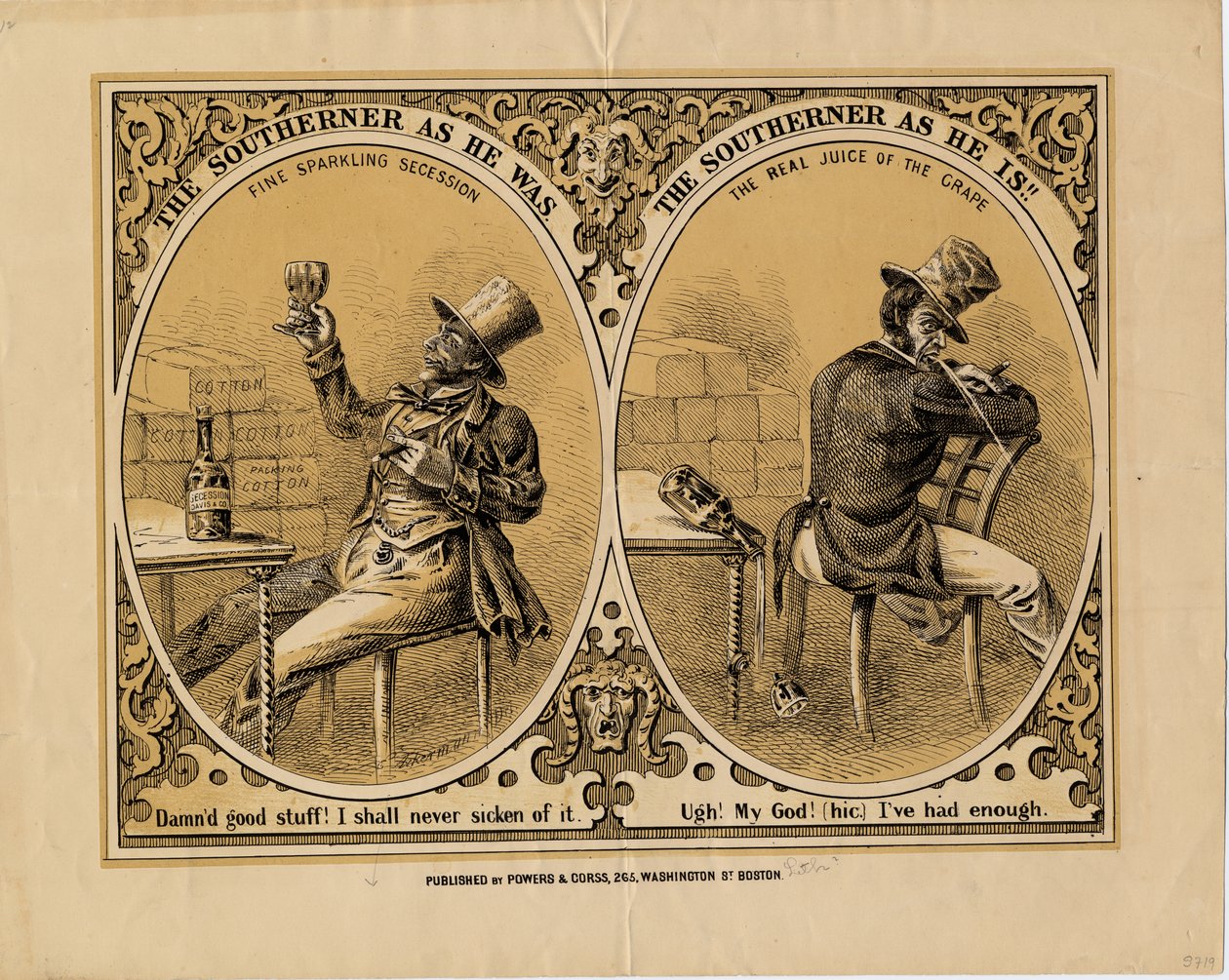 الجنوبي كما كان ، الجنوبي كما هو ، نشرته Powers & Corss ، بوسطن ، c.1863 بواسطة المدرسة الأمريكية