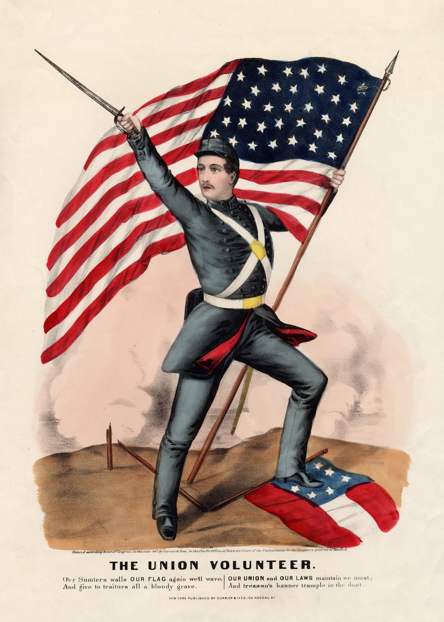المتطوع الاتحاد ، حانة. بواسطة Currier & Ives ، 1861 بواسطة المدرسة الأمريكية