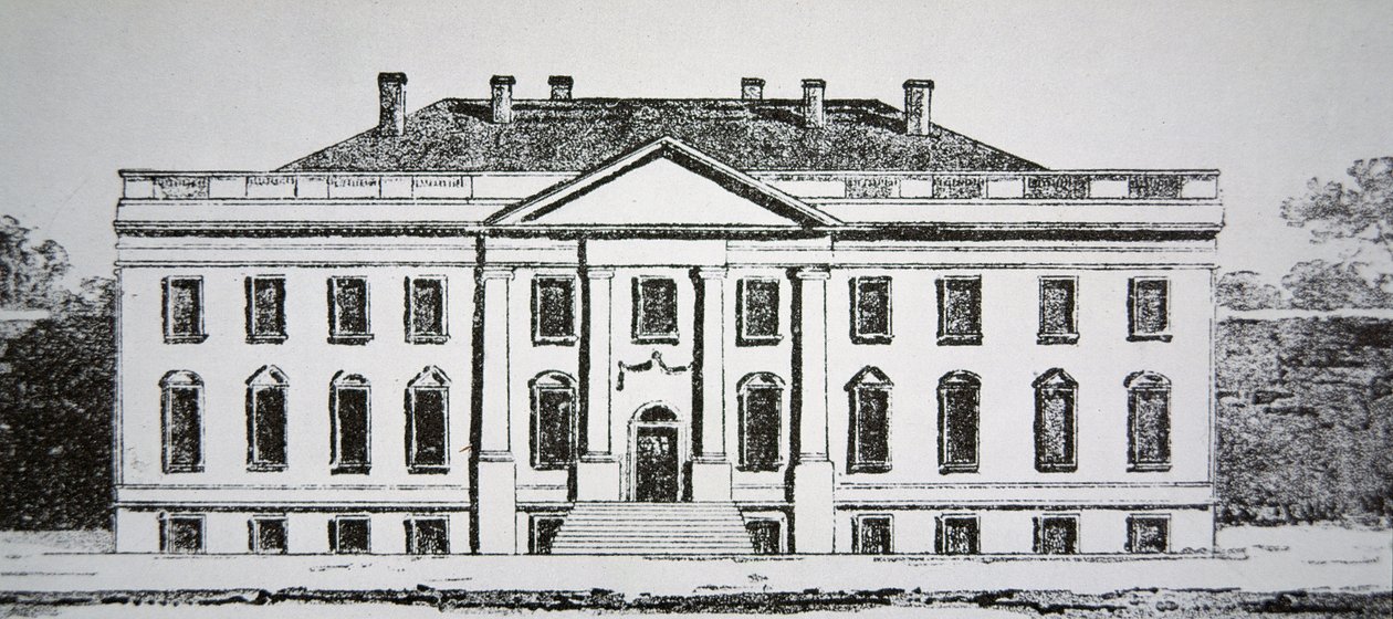 The White House in 1807 (engraving) بواسطة المدرسة الأمريكية