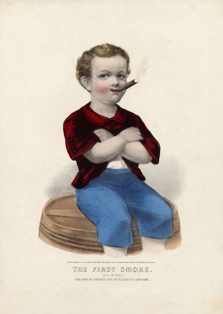 الدخان الأول: الجميع ، حق ، حانة. بواسطة Currier & Ives ، 1870 بواسطة المدرسة الأمريكية