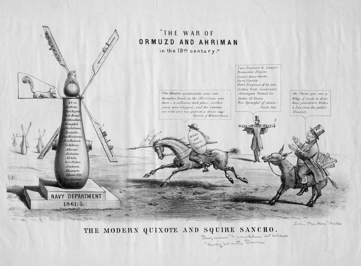 Quixote و Squire Sancho الحديث ، ج .1866 بواسطة المدرسة الأمريكية
