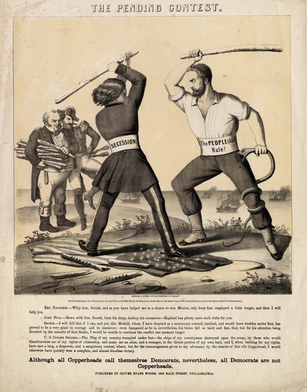 المسابقة المعلقة ، التي نشرها أوليفر إيفانز وودز: Herline & Hensel Lith. ، فيلادلفيا ، 1863 بواسطة المدرسة الأمريكية