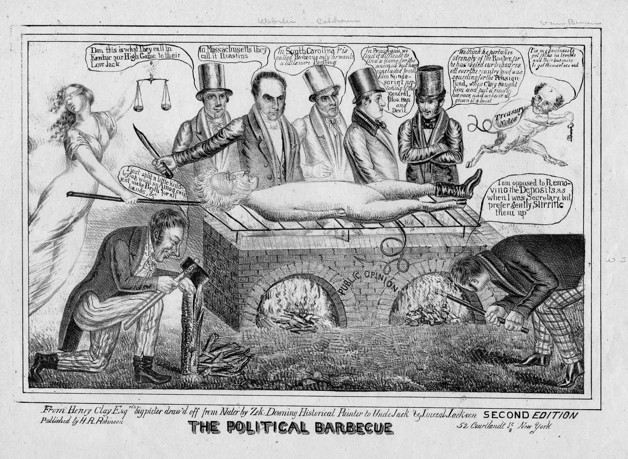 الشواء السياسي ، 1835 بواسطة المدرسة الأمريكية