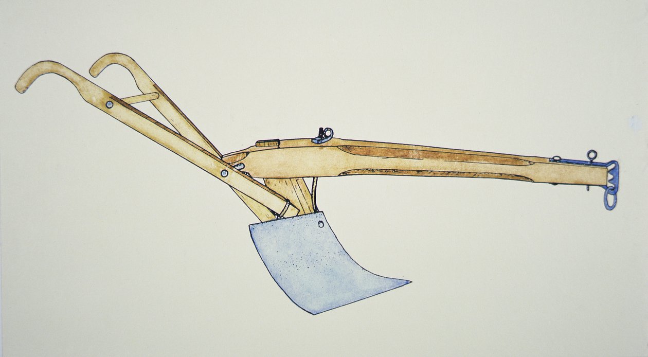The steel bladed plow (colour litho) بواسطة المدرسة الأمريكية