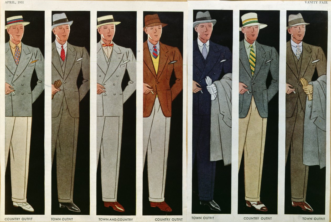 ملابس المدينة والريف ، من Vanity Fair ، أبريل 1931 بواسطة المدرسة الأمريكية
