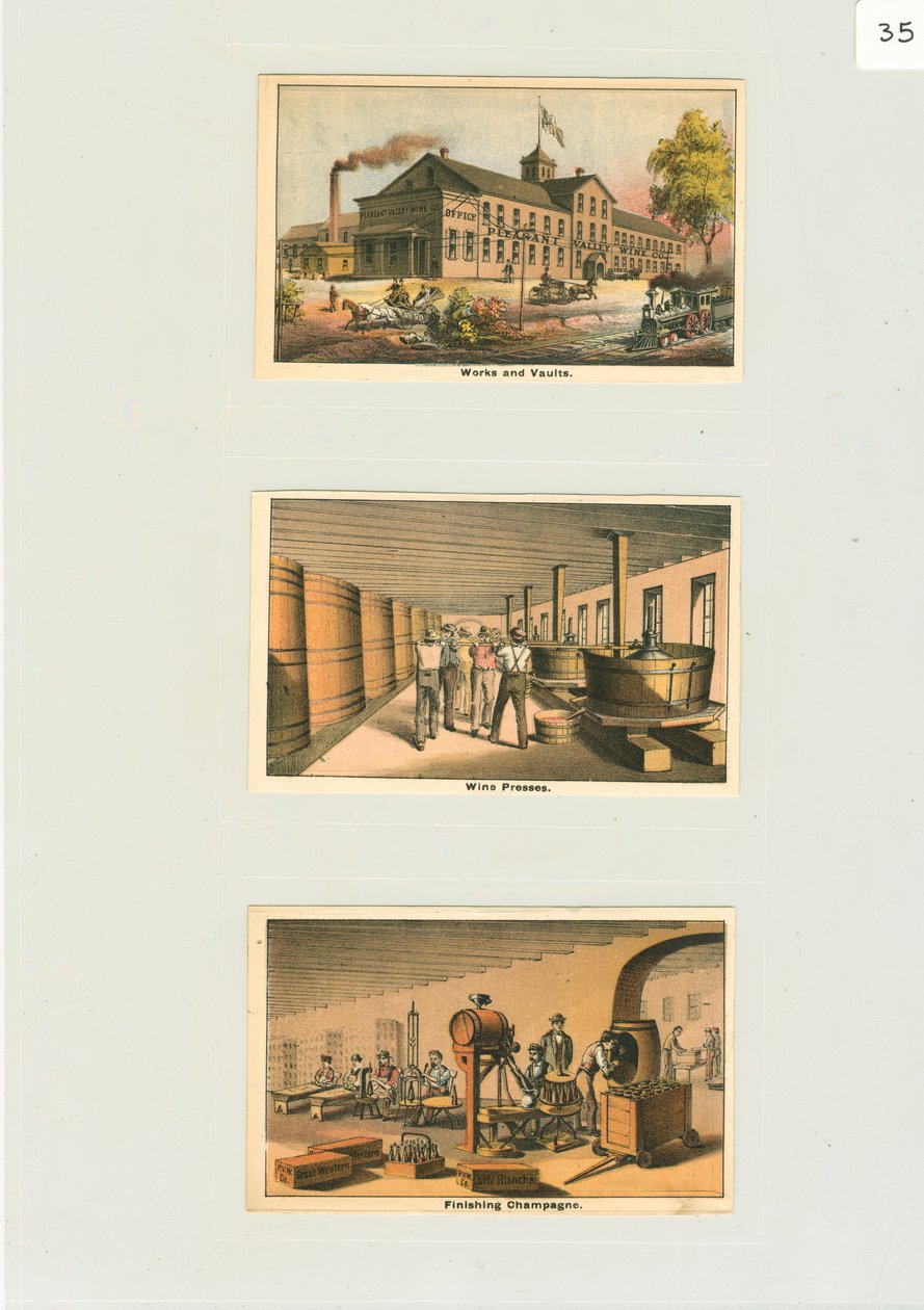 بطاقات تجارية لـ "الأشغال والأقبية" ، حوالي 1876 (لون ليثو) بواسطة المدرسة الأمريكية