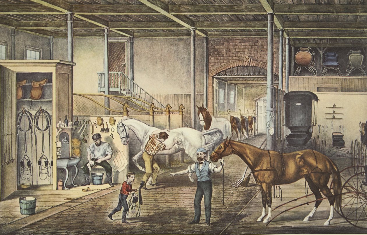 شروخ الهرولة في المنزل ، نموذج مستقر ، حانة. 1868 ، كورير وإيفز بواسطة المدرسة الأمريكية