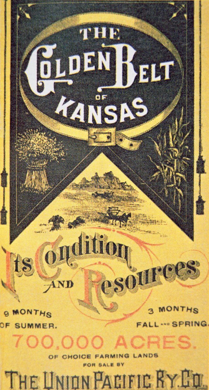 Union Pacific Railroad Poster, c.1880 (colour litho) بواسطة المدرسة الأمريكية