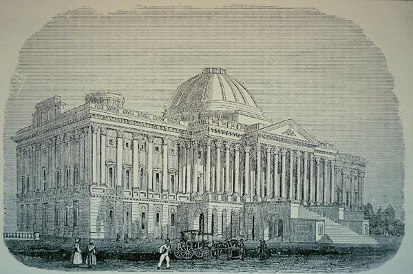 منظر لمبنى الكابيتول ، حوالي 1848 (نقش) بواسطة المدرسة الأمريكية