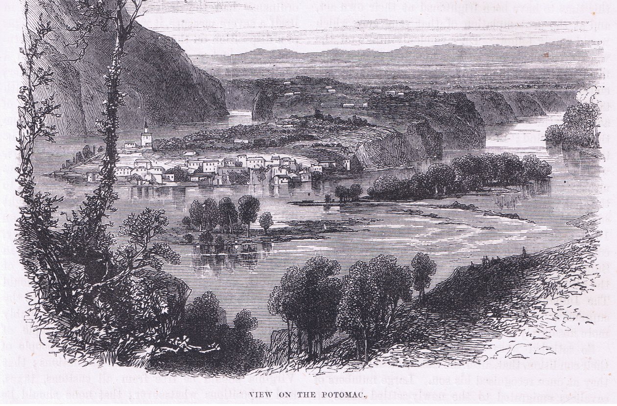 منظر لبوتوماك ، رسم توضيحي من حانة Cassell's History of the United States. بواسطة Petter & Galpin c.1890 (litho) بواسطة المدرسة الأمريكية