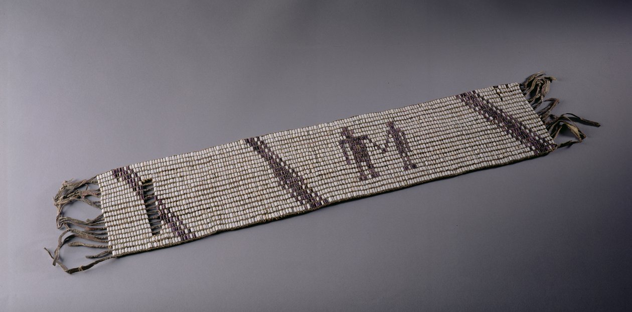 حزام Wampum ، من صنع الشعب الهندي Lenni Lenape ، بنسلفانيا بواسطة المدرسة الأمريكية
