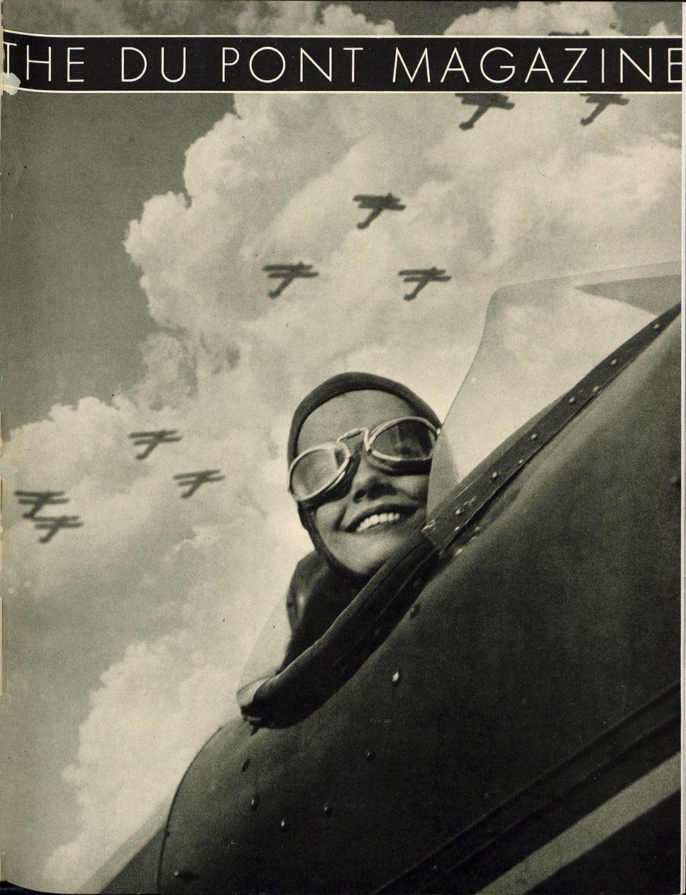 Wings Aloft ، الغلاف الأمامي لمجلة DuPont ، مايو 1934 بواسطة المدرسة الأمريكية