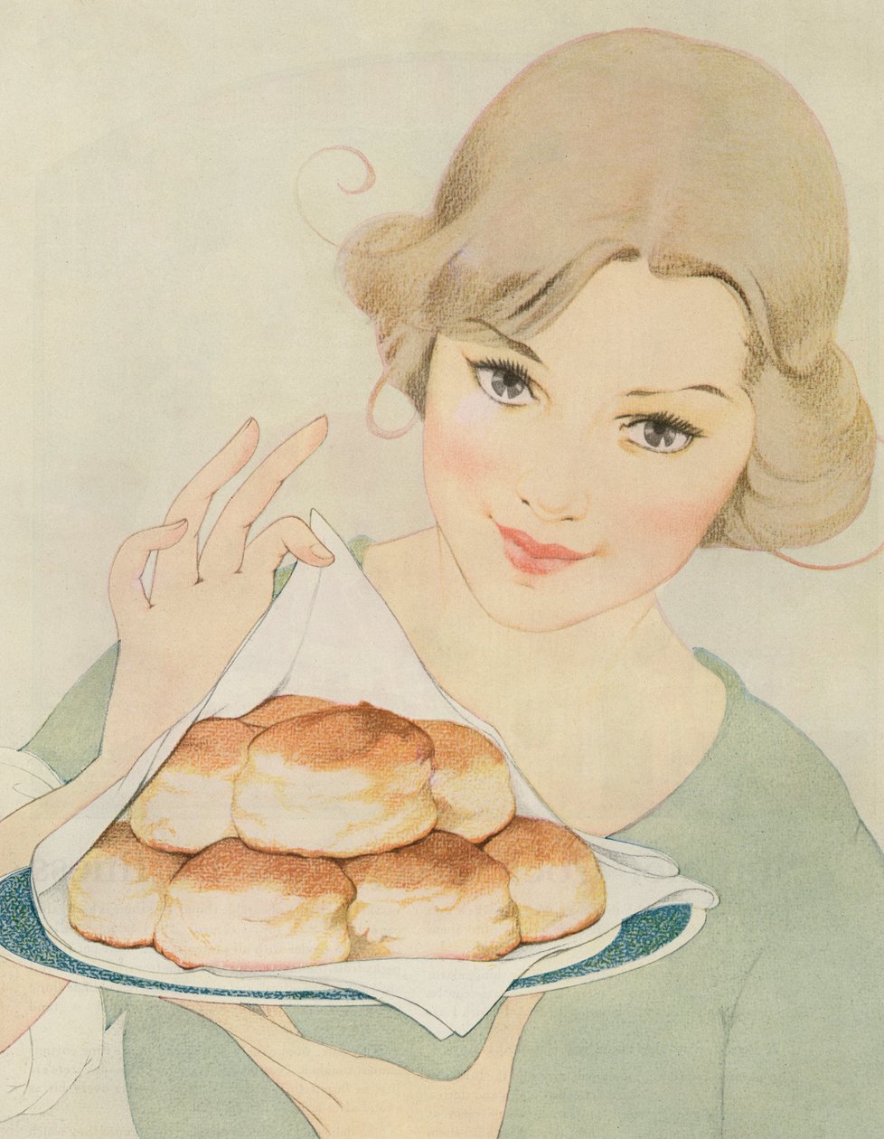 Woman Serving Warm Biscuits بواسطة المدرسة الأمريكية