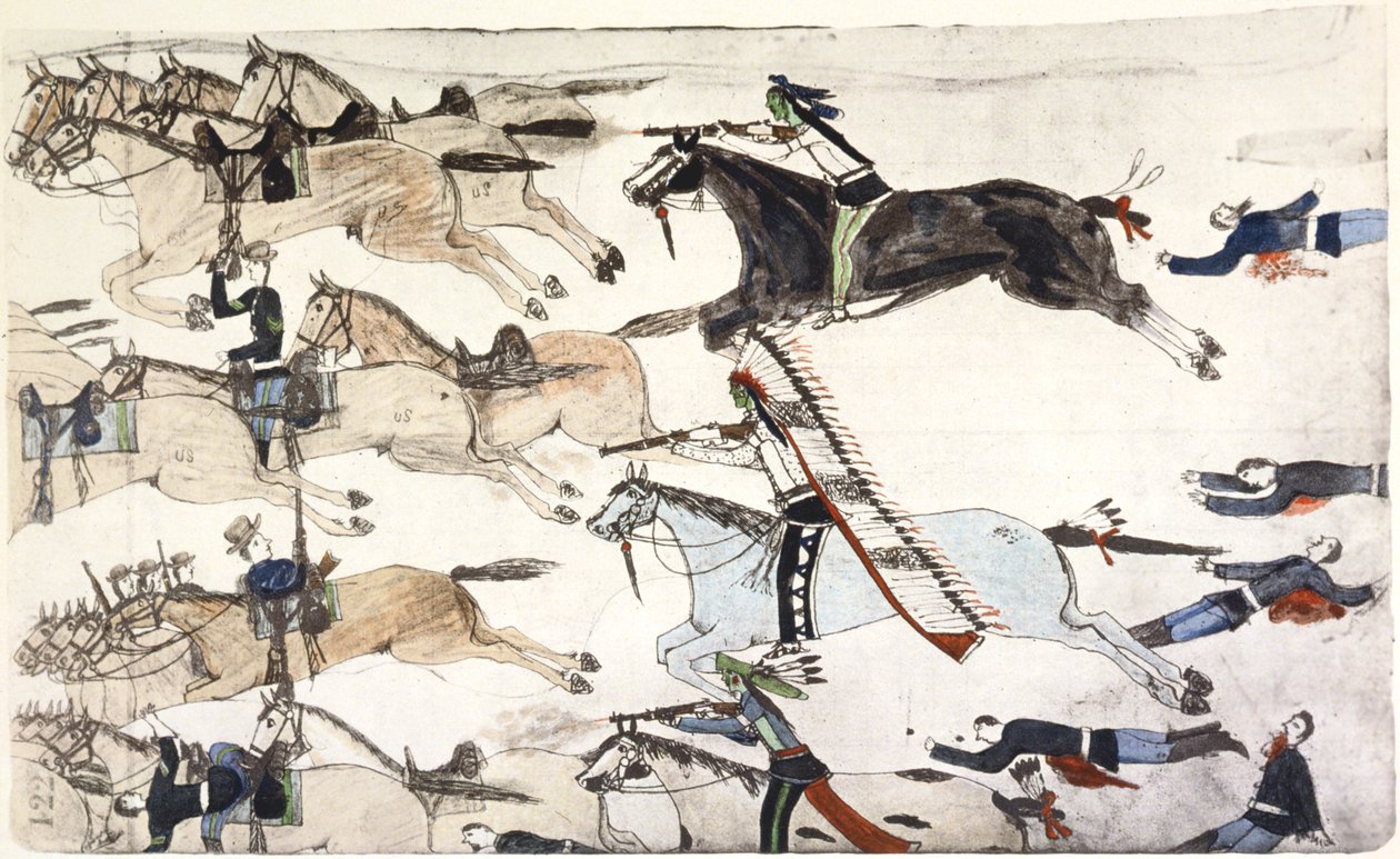 معركة ليتل بيجورن ، مونتانا ، الولايات المتحدة الأمريكية ، 25-26 يونيو 1876 c1900 بواسطة عاموس باد هارت بوفالو