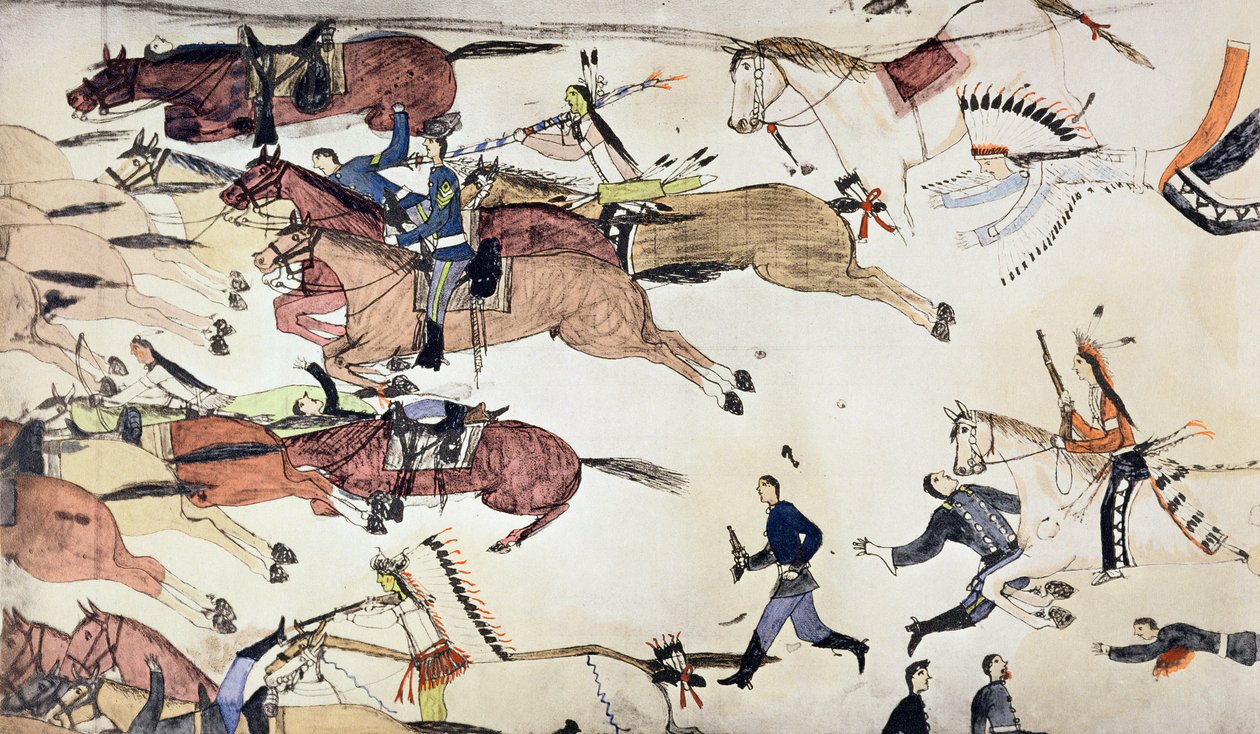 معركة ليتل بيجورن ، مونتانا ، الولايات المتحدة الأمريكية ، 25-26 يونيو 1876 c1900 بواسطة عاموس باد هارت بوفالو