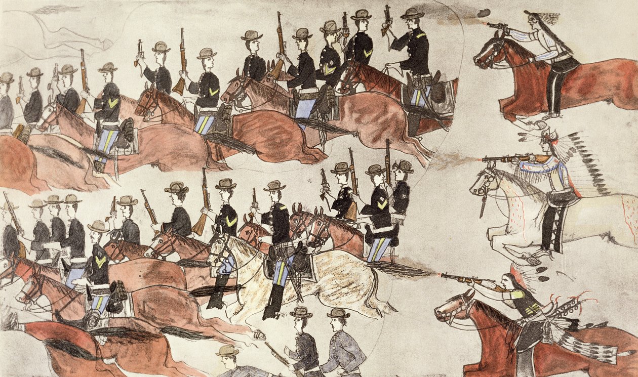 معركة ليتل بيجورن ، مونتانا ، الولايات المتحدة الأمريكية ، 25-26 يونيو 1876 c1900 بواسطة عاموس باد هارت بوفالو
