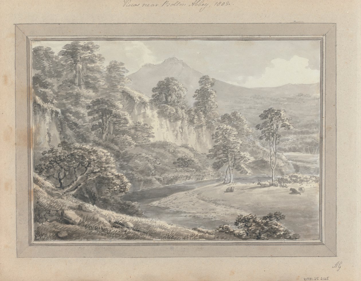 مناظر في إنجلترا واسكتلندا وويل: منظر بالقرب من Bolton Abbey بواسطة عاموس جرين