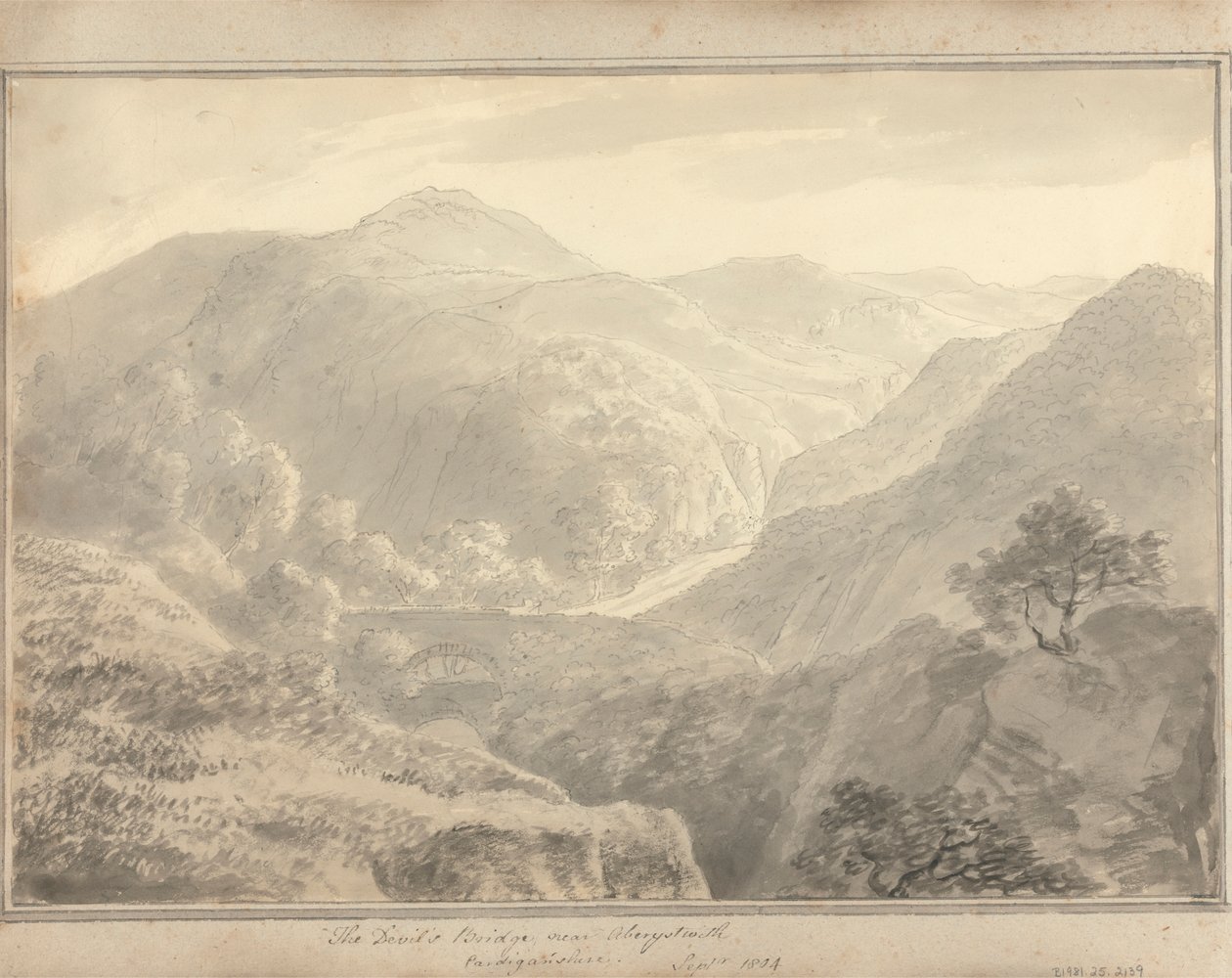 مناظر في إنجلترا واسكتلندا وويلز: جسر الشيطان بالقرب من Aberystwith ، كارديجانشاير ، سبتمبر 1804 بواسطة عاموس جرين