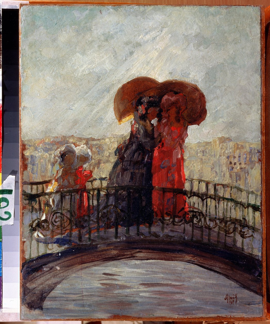 تحت المطر (تحت المطر). لوحة رسمها أناتولي أفاناسيفيتش أرابوف (1876-1949). زيت على قماش ، ٣٦ × ٢٨ سم بواسطة أناتولي أفاناسييفيتش أرابوف