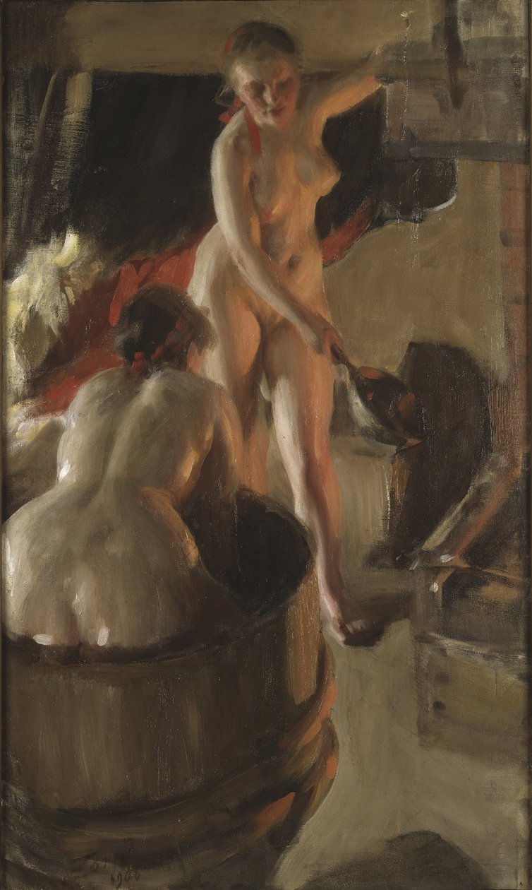 فيلم Filles de Dalecarlie prenant un bain - فتيات من Dalarna يستحم ، بقلم زورن ، أندرس ليونارد (1860-1920). زيت على قماش بواسطة المختلف هو ليونارد زورن